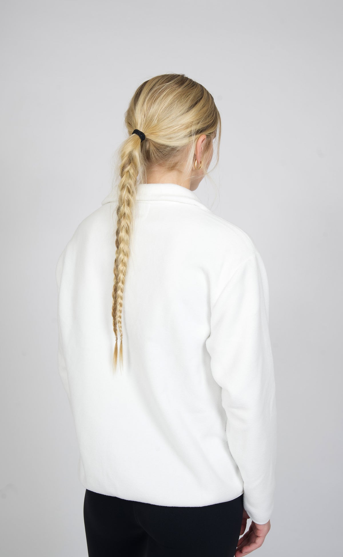 Cascade Horizon Half-Zip Fleece in White — back view