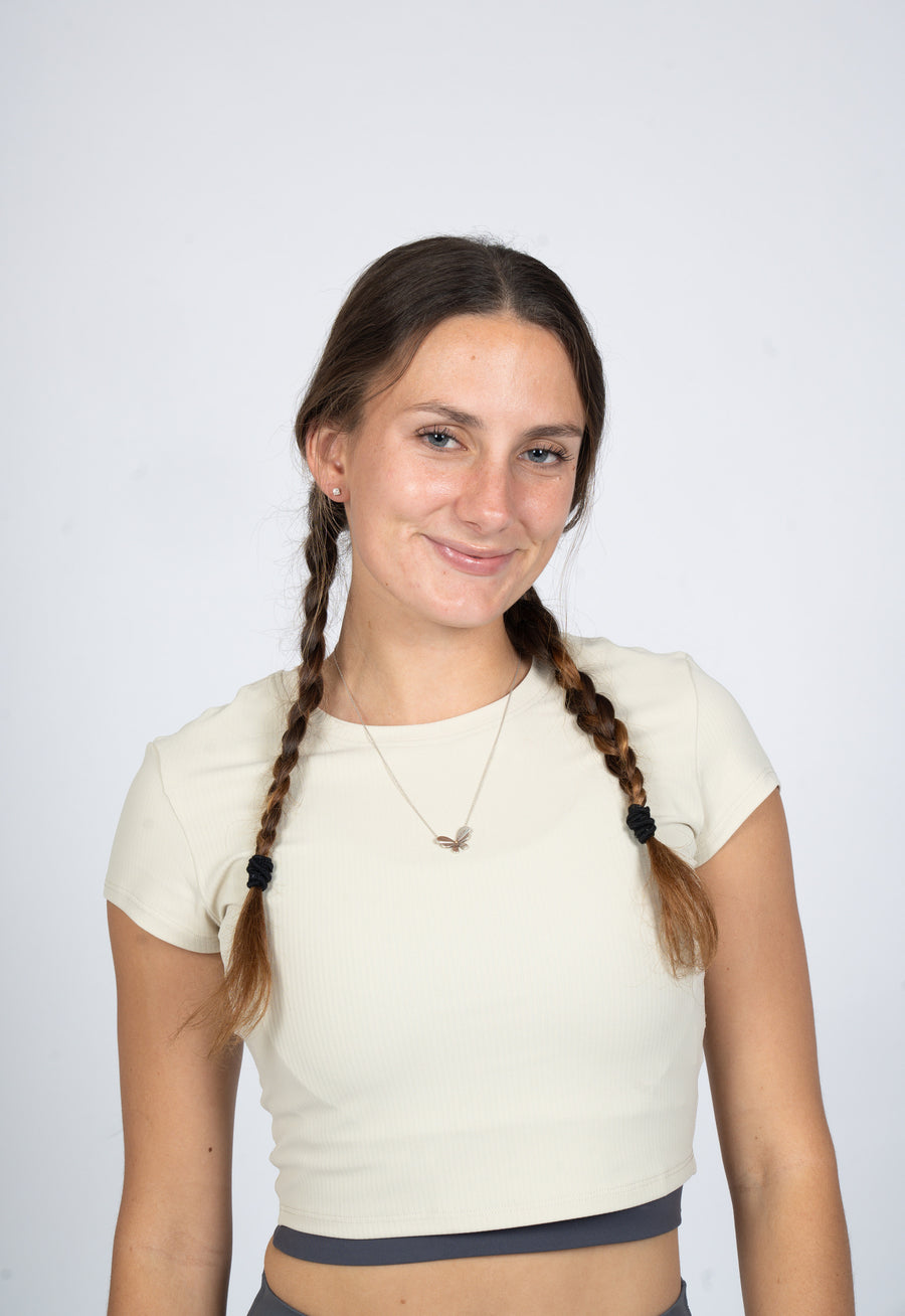 Cascade DynamicFit Ribbed T-Shirt in Pearl — alternate view