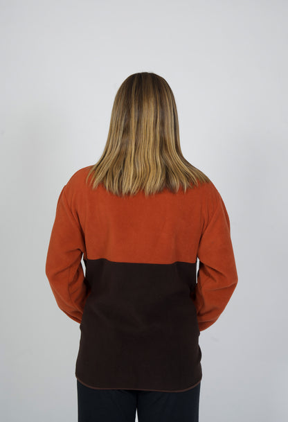 Cascade Horizon Half-Zip Fleece in Brown Sugar — back view