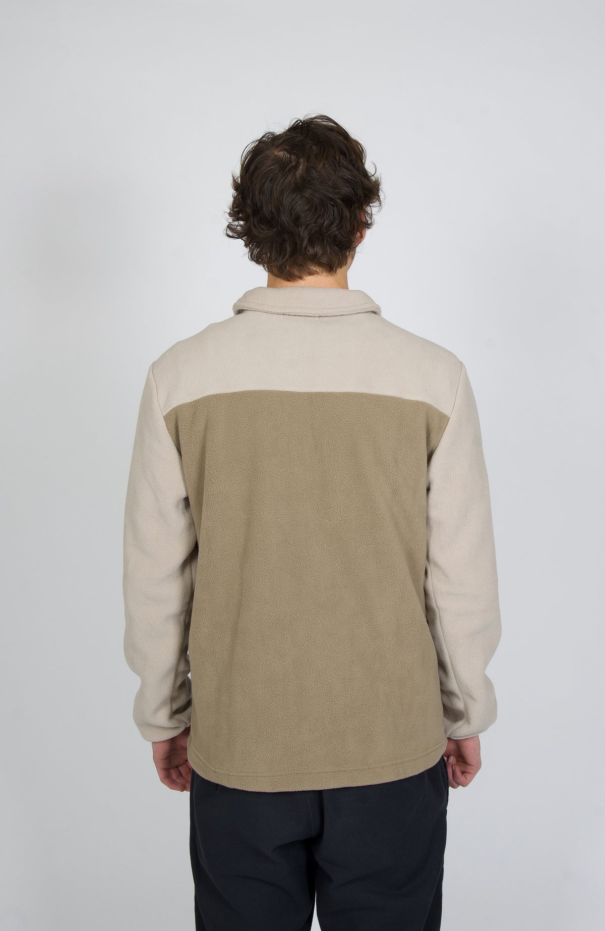 Cascade Horizon Half-Zip Fleece in Tan — back view