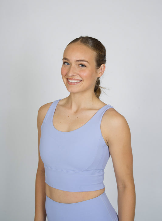 Cascade High-Impact Ascend Bra in Soft Lavender — front view