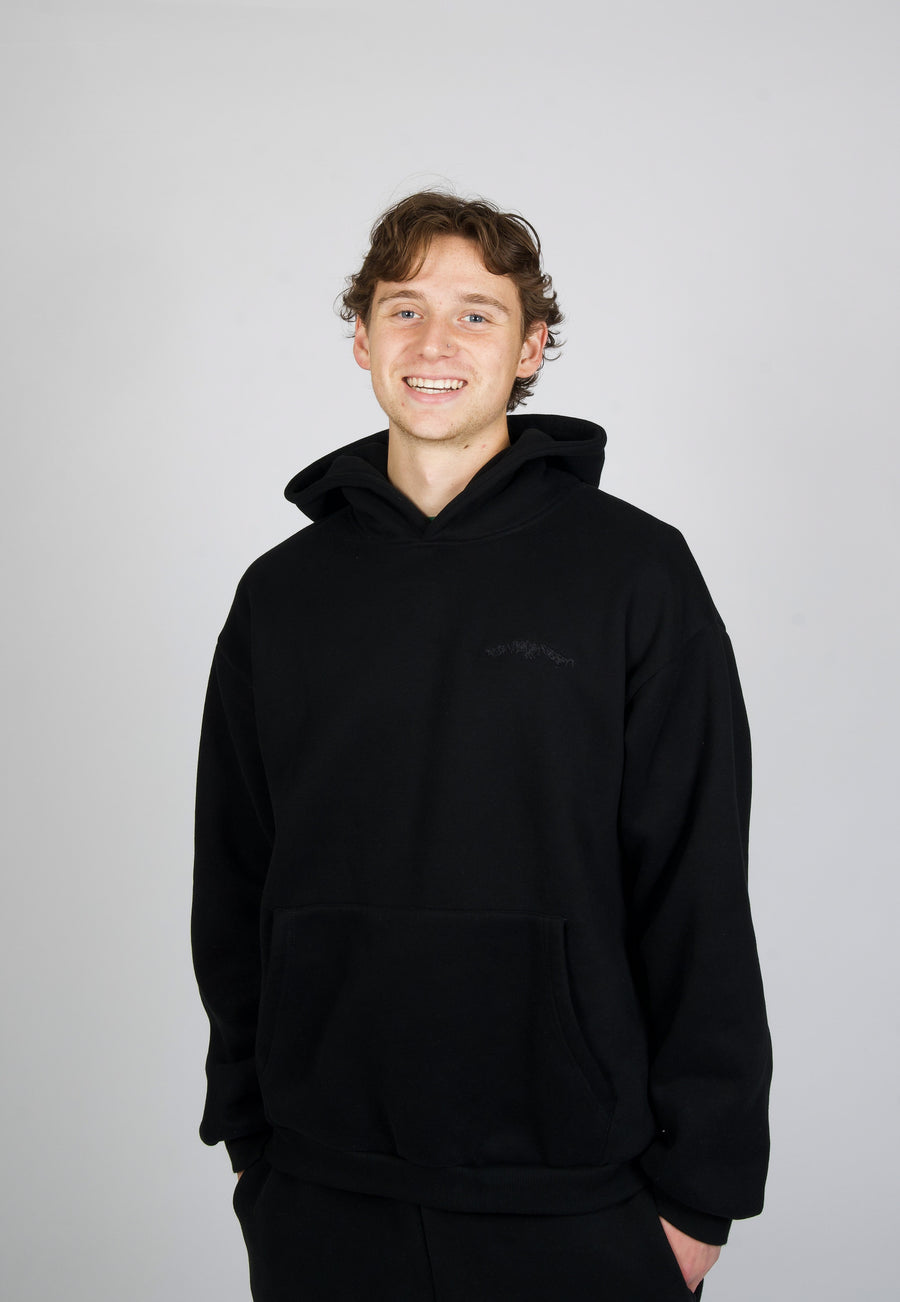 Cascade Classic Hoodie in Black — front view