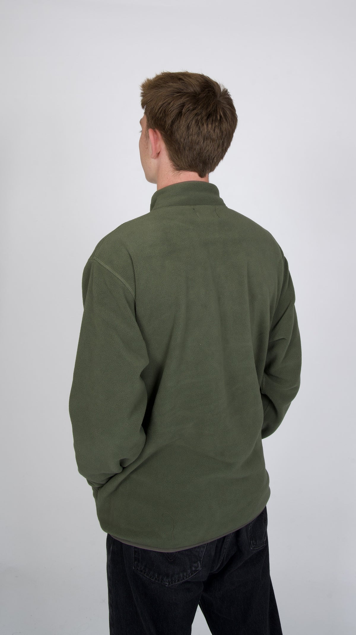 Cascade Horizon Half-Zip Fleece in Deep Forest Green — back view