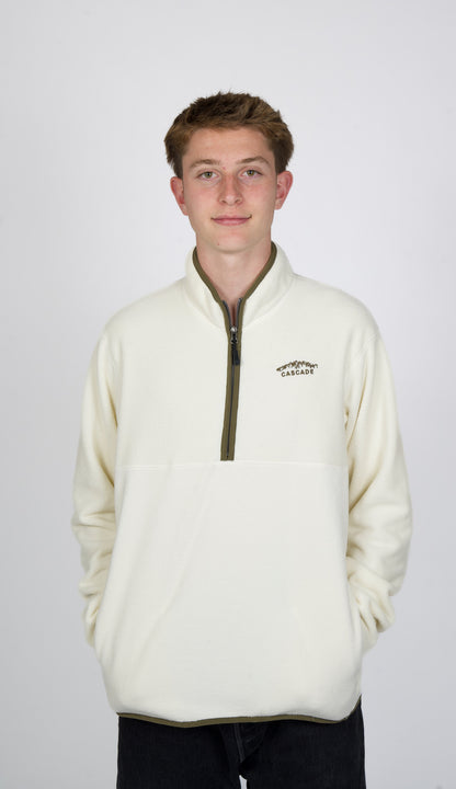 Cascade Horizon Half-Zip Fleece in Vanilla Bean — front view