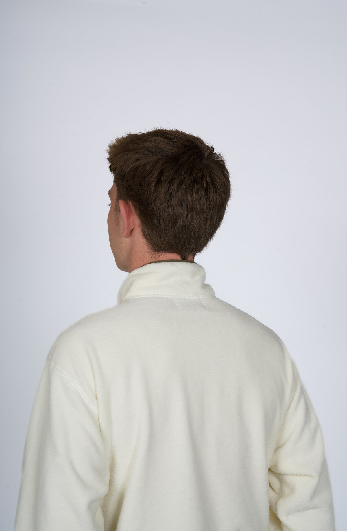 Cascade Horizon Half-Zip Fleece in Vanilla Bean — back view